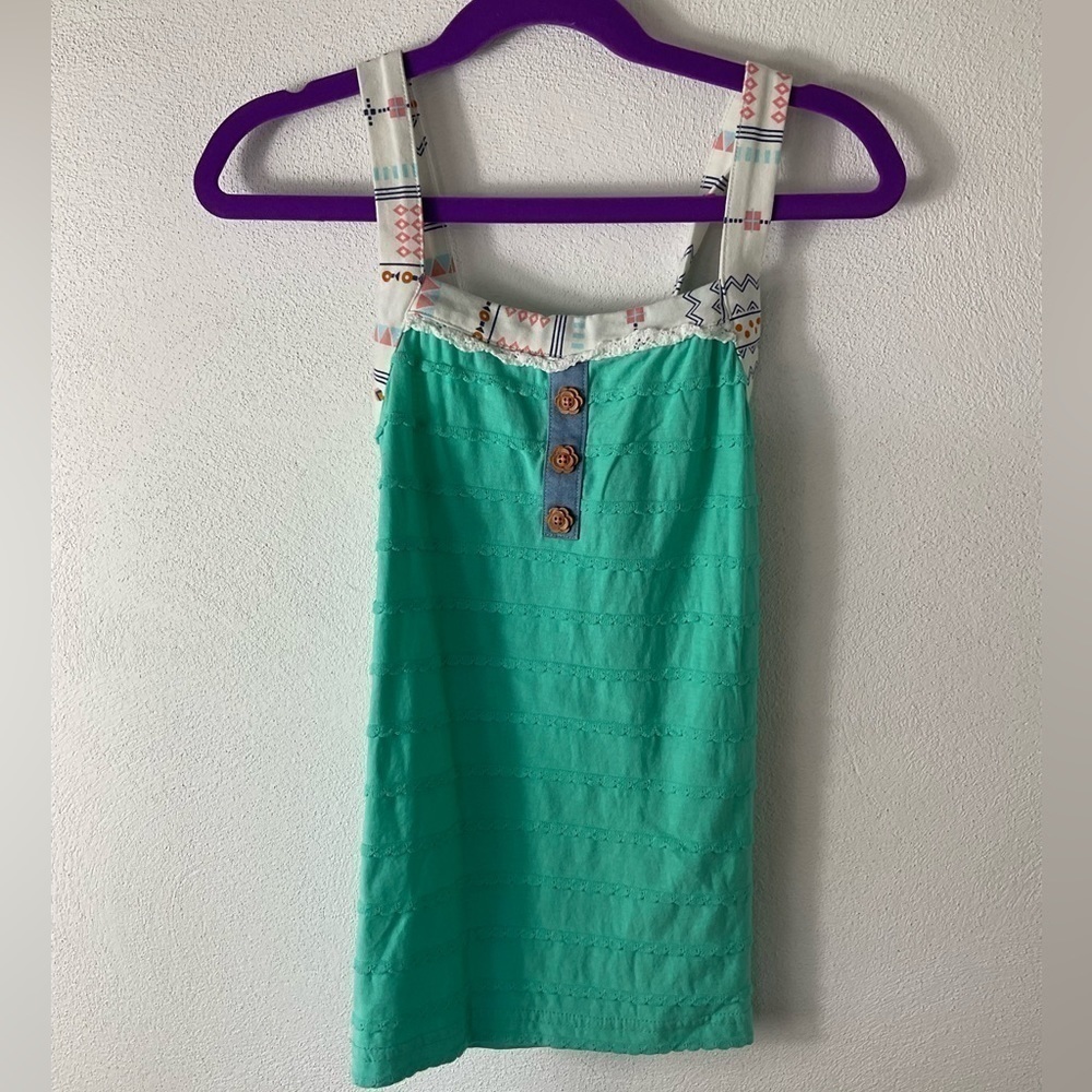 Matilda Jane Blue Green Tank‎ Top Sz 10